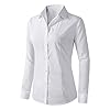Women's Formal Work Wear White Simple Shirt (225 White, S)
