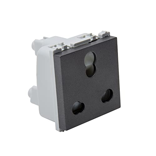 Image of Wipro Northwest Nowa 6 /16A 3 Pin - Power Socket, Matt Black (pack of 10)