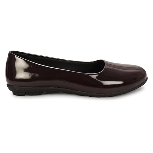 Image of DHANESHWAR Women's Ballet Flats Belly Shoes for Casual, Formal & Office Wear Ballerina | Comfortable Slip on Black Bellies for Women & Girls. 1 Pair