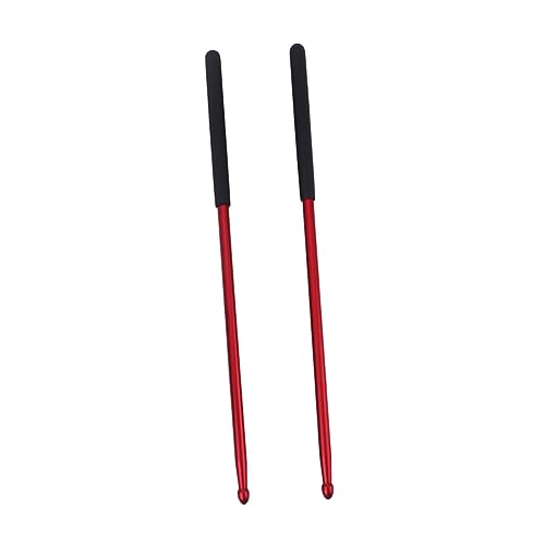 Abaodam 2 pares de baquetas para batería de aleación, para práctica en pad de batería, color rojo oscuro para bateristas miniatura 2
