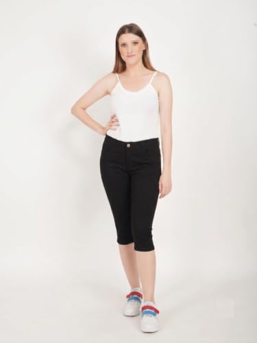 Image of Skinny Fit Women Denim Capri