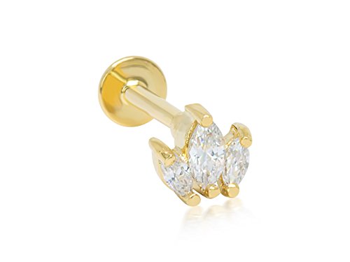 ONDAISY 14K Gold Palated Cartilage Daith Tragus Helix Crowning Queen Mermaid Princess Crown Tiara Ear Studs Earring Piercing Labret