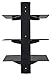 Mount-It! Floating Wall Mounted AV Entertainment Shelf for DVD Players, Cable Boxes, Audio, Gaming Systems, 3 Black Tempered Glass Height Adjustable Shelves (52.8 Lbs Capacity)