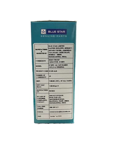 Image of Bluestar Air Conditioner Capacitor - 45 MFD, Alluminium