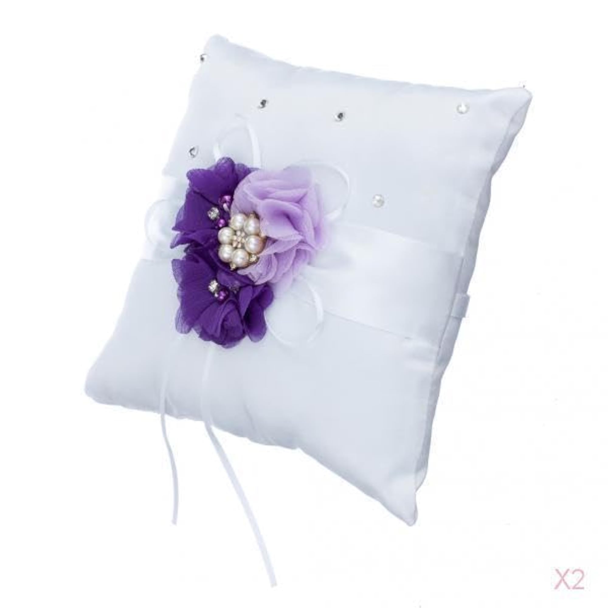 Wedding Ceremony Ring Pillow Cushion Bearer Crystal Pearl