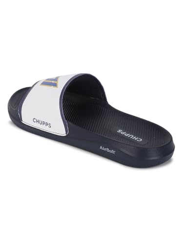 Image of CHUPPS Mi Ace Orange Navy Drift Orthopedic Slippers | Soft Footpharma Footbed | Breathable Ventilation Holes | Lightweight Flip Flops | Anti-Skid Chappals for Everyday For Mens