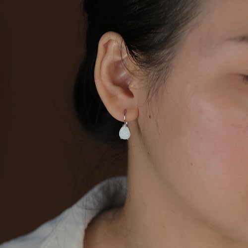 Boucles d'oreilles opale orange en argent 925 forme goutte
