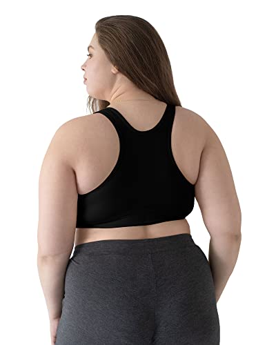 Image of Kindred Bravely French Terry Racerback Busty Nursing Sleep Bra for E, F, G, H, I Cup | Maternity Bra for Breastfeeding (Black, 1X-Busty)