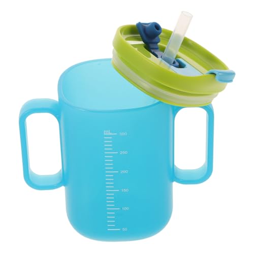 Abaodam 用ドリンクカップ 断熱された の水のボトル 幼児用カップ 蓋とストロー付き病院用 高齢者ケア 断熱キッズウォーターボトル 水筒の シリカゲル Sky-blue