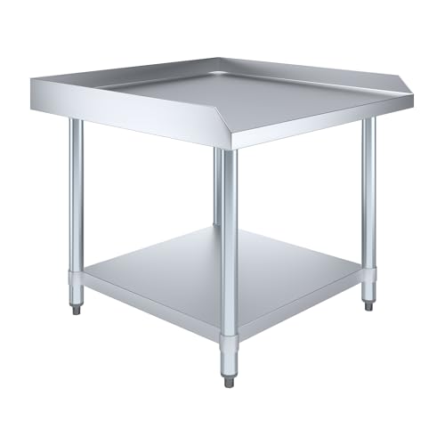 Image of AmGood Stainless Steel Equipment Stand - Heavy Duty, Commercial Grade, with Undershelf, NSF Certified (30 inch Width x 30 inch Length)