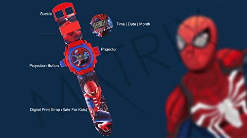 Matrix Kids Edition Spiderman/Barbie/Ben 10 / Marvel Avengers Digital Watch with 24 Image Projection (Boys & Girls) - Image 3