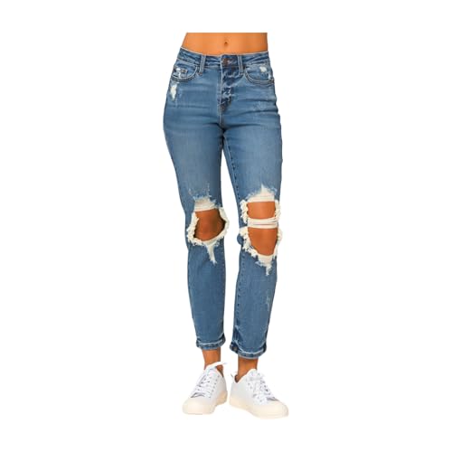Judy Blue High Rise Distressed Boyfriend Jeans3