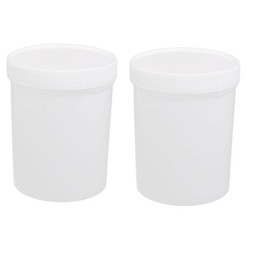 Aexit 2pcs 500ml gauge Plastic Round Mouth Sample Bottle White 90mmx115mm