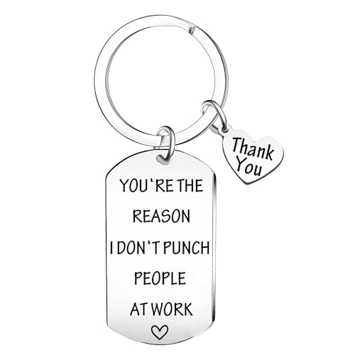 Funny Coworker Appreciation Keychain for Boss, Employee, Volunteer, Social Worker - Going Away, Leaving, Goodbye, Farewell, Retirement, Thank You Gift for Colleagues