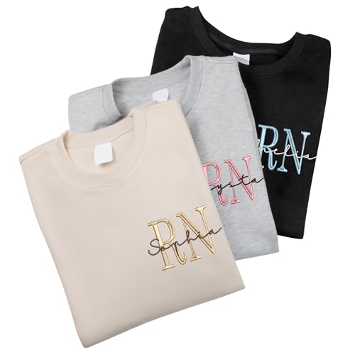 Custom Embroidered Nurse Sweatshirts for Women, Personalized Name and Types of Nurses, ER, RN, NP, L&D..