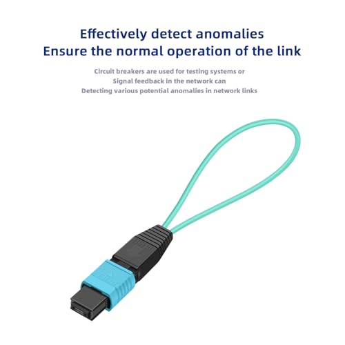 Image of MPO 12-Core OM3 Multimode Fiber Loopback, Pull Ring Design for 10Gb Network Testing and Maintenance