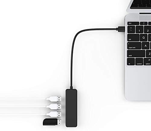USB Hub, 4-Port Ultra-Slim USB 2.0 Hub Portable Adapter High speed Expansion Multi USB Hub Splitter Lead Adapter Cable For PC Laptop, Desktop, PS3 PS4, Xbox, Wii, MAC, NoteBook, (4-Port 2.0)