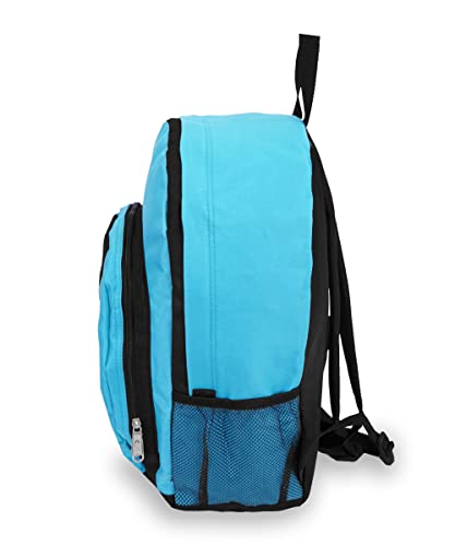 Everest Backpack With Front And Side Pockets, Turquoise #TOP2
