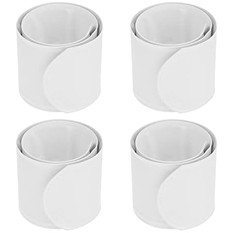Gadpiparty 100 Pack Slap Bracelets White DIY Slap Bands Bracelets Blank Party Favors Bands for Christmas Halloween School Kids Bracelet Wristband Craft Projects DIY Painting Cover