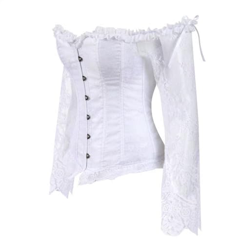 Image of Women's Lace up Gothic Jacquard Shoulder Straps Tank Overbust Shaper Corset Bustiers Top
