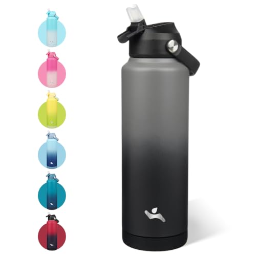 Image of Konokyo 40 oz Insulated Stainless Steel Sports Water Bottle with Straw Lid