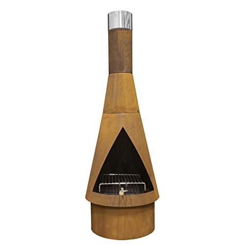 Dellonda Outdoor Chiminea, Fireplace, Fire Pit, Heater, Durable, Corten Steel