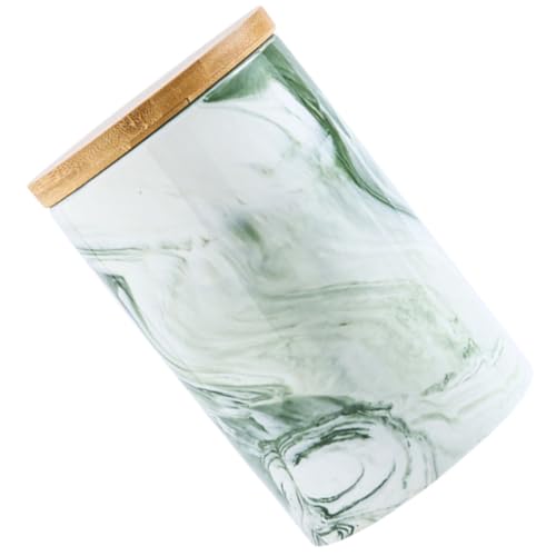 HOMOCONO Tarro Diseño Simple y Elegante de Cerámica con Tapa Hermética Verde para Almacenar Arroz y Café Resistente Humedad para Cocina