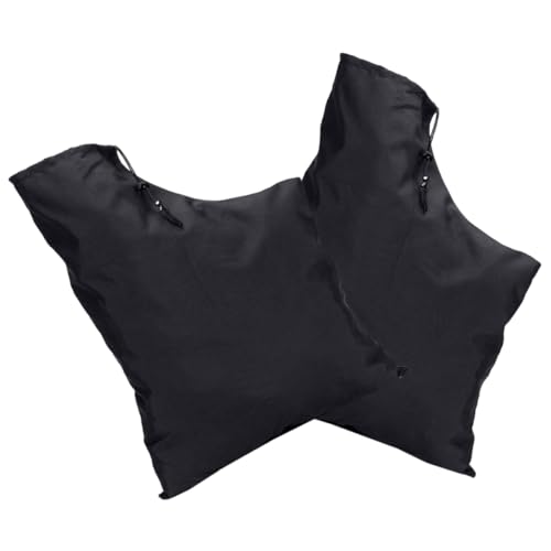 Happyyami 2pcs Leaf Blower Bag Replacement for Outdoor Leaf Collection Black Vacuum Bag Reinforced Handles Practical Lawn Debris Storage