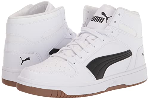 Image of PUMA Men's REBOUND LAYUP Sneaker, White- Black-Gum, 8