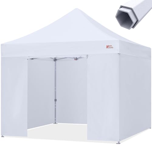 Image of MASTERCANOPY 10x10 Premium Pop Up Canopy Tent with Sidewalls, White