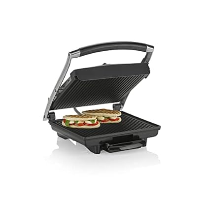 Tristar Kontaktgrill - mit herausnehmbarer Krümmelschale, antihaftbeschichtet, integrierte Fettablauffunktion, GR-2848 – Bild 3