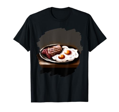 Plate of Steak Eggs Funny Cool Steak Eggs Breakfast T-Shirt