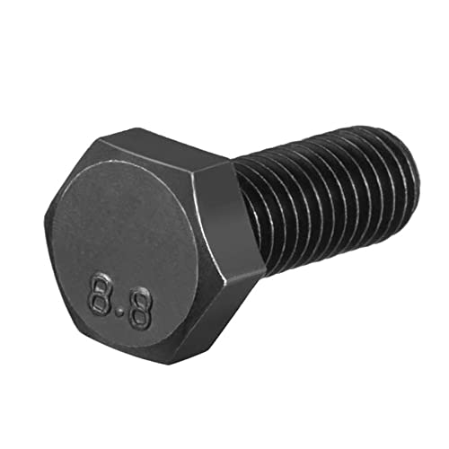 Image of M12-1.75 x 45mm Carbon Steel Grade 8.8 External Hex Head Screw Bolts Metric Thread Hexagon Bolts Fastener for Hardware Furniture Machinery Black 5pcs