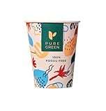 PG EcoAmour Bio Pappbecher 240ml 8 Oz Coffee to Go -unbedrukte,Umweltfreundliche Kaffeebecher 50 STK, Einweggeschirr Trinkbecher papierbecher kompostierbare und biologisch abbaubare Becher