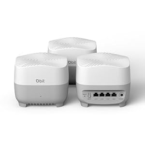 DBIT AX1500 WiFi 6 Mesh Wi-Fi System | 5,600 Sq Ft Coverage & 120 Devices | Dual-Band, Seamless Roaming, Parental Controls | Replaces Wireless Router and Extender | 4 Gigabit Ports Per Unit (3-Pack)