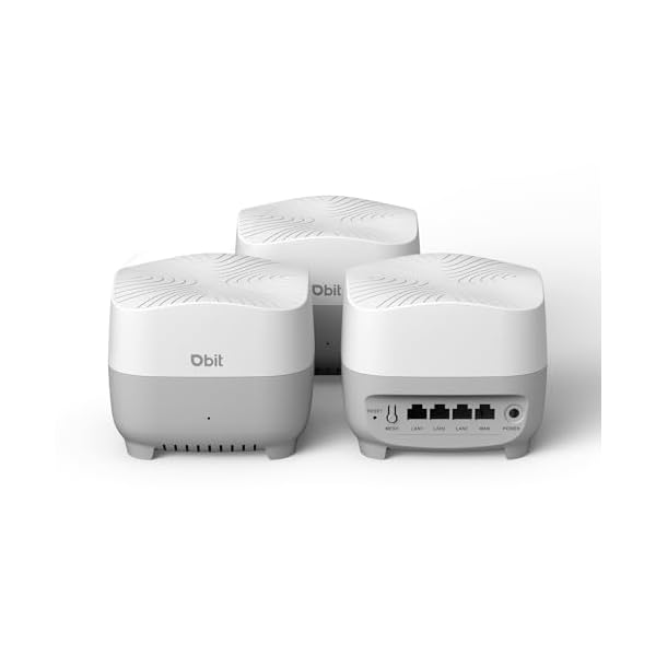 DBIT AX1500 WiFi 6 Mesh Wi-Fi System | 5,600 Sq Ft Coverage & 120 Devices | Dual-Band, Seamless Roaming, Parental Controls | Replaces Wireless Router and Extender | 4 Gigabit Ports Per Unit (3-Pack)