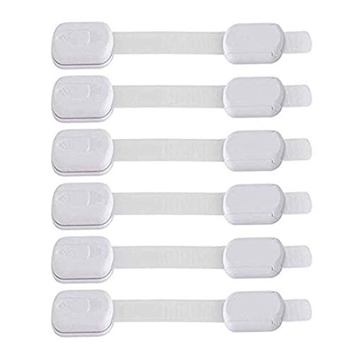 Child Safety Cabinet Locks for Baby Proofing (6 Pack) No Tool or Drilling Needed with Super Strong 3M Adhesive, Multi-Purpose Locks, Baby Proof Home Drawer, Cabinets, Oven, Window, Toilet Seat