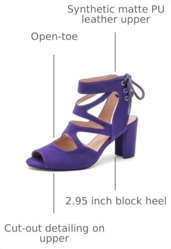 Image of fereshte Women's Lace-Up Gladiator Sandals, Block Heel Open Toe Strappy Shoes