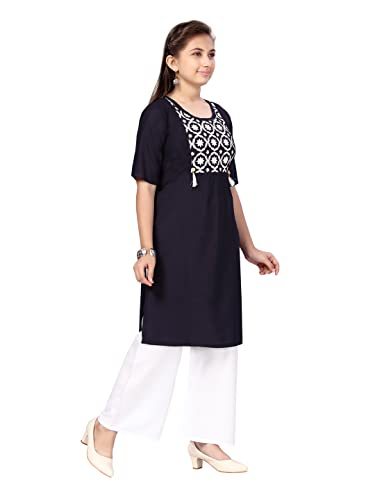 Image of muhuratam Girls MUHURATAM Girls Red-White Color Kurti Palazzo Set