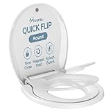 YASFEL Asiento de inodoro con tapa de inodoro integrada para niños, color blanco