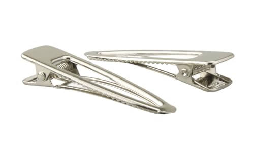 Pinzas de cabello en forma de lágrima de 55 mm, clips metálicos estilo cocodrilo para manualidades DIY (Plateado - 50 piezas) miniatura 3