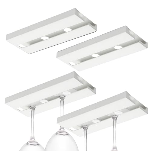 Nixiara Estante para copas de vino, soporte autoadhesivo para copas de vino, organizador de tazas invertido, colgador colgante para cóctel, cocina, sala de estar, banquete, mostrador de hotel, estante