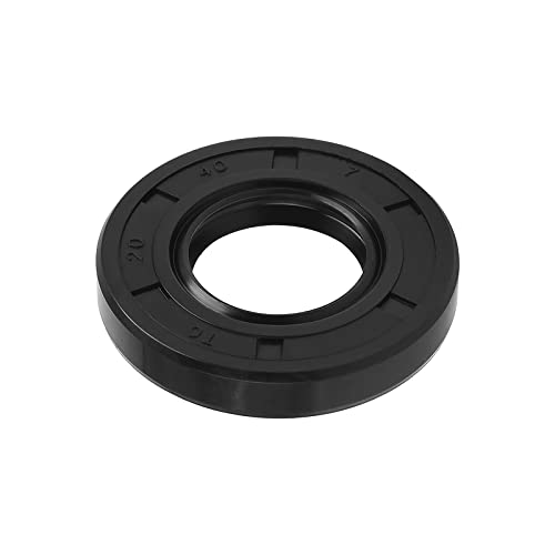 QUARKZMAN 20 x 40 x 7mmTC Huile Joint x 1 Pièce Caoutchouc Double Lèvre pour Moto Vilebrequins et Hydraulique Pompes, [Noir]