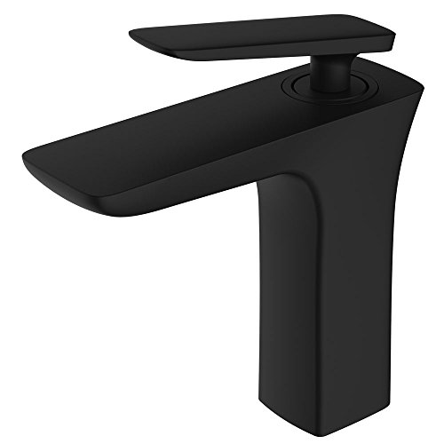 Preisvergleich Produktbild Waschbecken Waschtischarmatur Armatur Wasserhahn Mischbatterie Einhebelmischer Schwarz Sanlingo Serie LUDO