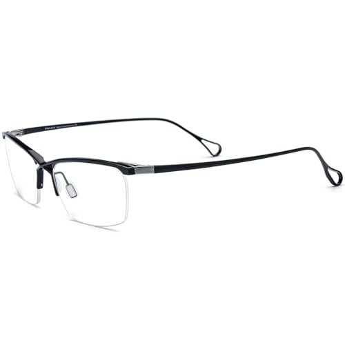 Image of FONEX Pure Titanium Glasses Frame Men Semi Rimless Square Eyeglasses Eyewear DTX416