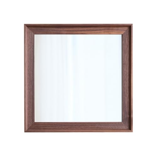 府中市の家具 Mirror VALLE 42×42 ウォールナット[No.614-01] / 木製 鏡 ミラー インテリア 広島県