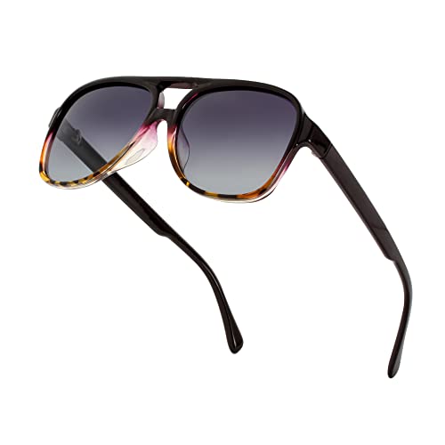 Classic Polarized Aviator Sunglasses for Men Women Retro Oversized Frame Sun Glasses