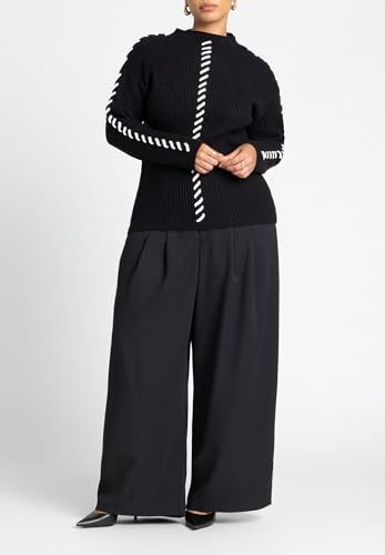 ELOQUII Women's Plus Size Stitch Detail Sweater3