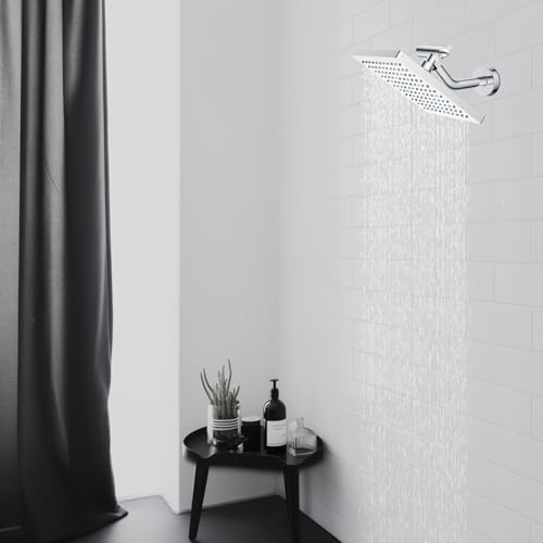 Hibbent All Metal Shower Head Elbow Adapter, 360 ° Adjustable Swivel Brass Showerhead Adapter for Fixed and Rain Showerhead, Stainless Steel Wall Mounted Shower Connector, Chrome - image 9