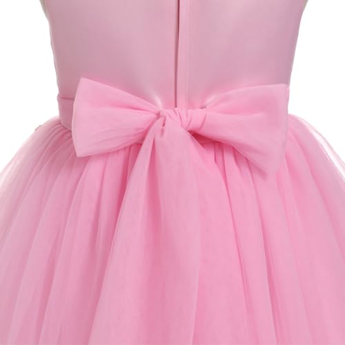 Vestido de princesa para niñas con volantes de tul y lazo 5